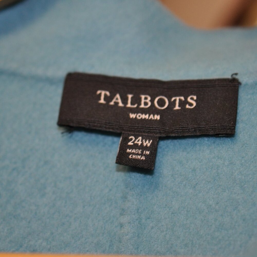 Beautiful tailored detail wool robins egg blue wool Talbots Jacket 24 W - Picture 3 of 5